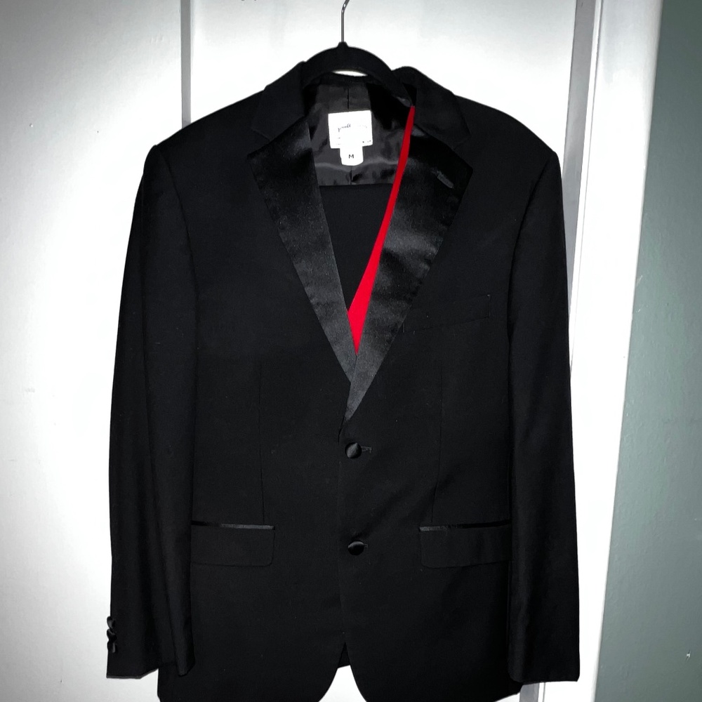 Junior Boys Red and Black Suit Set